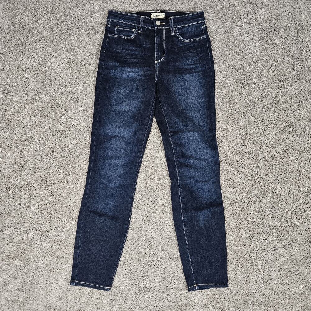 L' Agence Jeans Womens 26 Blue Margot High Rise Skinny Normcore Minimalist